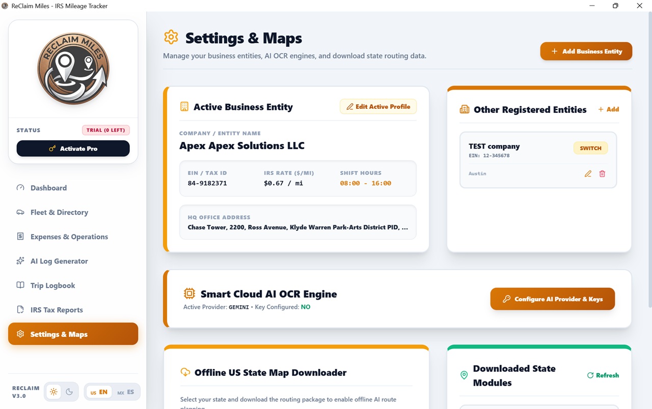 Settings & Maps